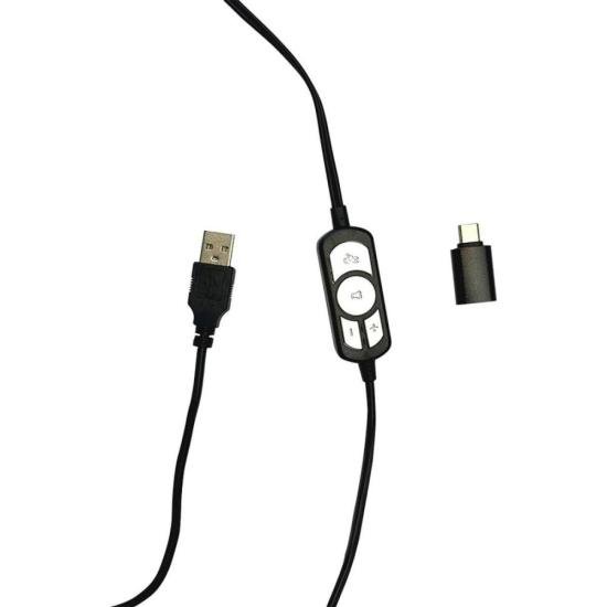 Headset Office Bright USB Com Adaptador USB-C - Imagem 3