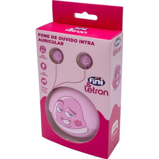 Fone de Ouvido Letron Fini Beijo Rosa - Imagem 4