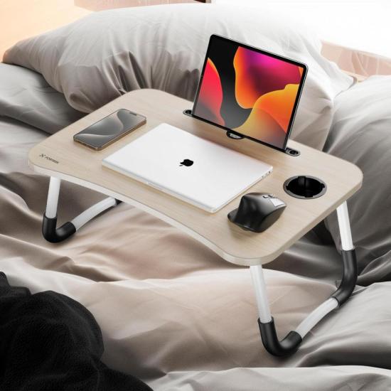Mesa para Notebook Portátil Fortrek Lapdesk com Gaveta Embutida Madeira - Imagem 5