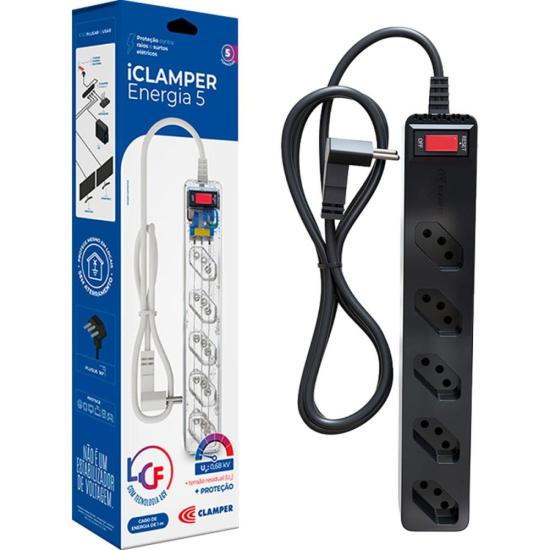 Filtro de Linha Com Proteção DPS 3P Energia 5 Clamper Preto - Imagem 6