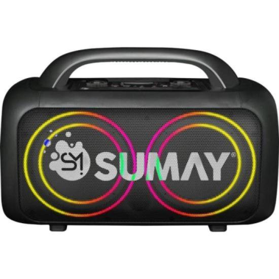 Caixa de Som Sumay CSP1318 PowerBlack 150w Bluetooth Com Microfone Preta - Imagem 2