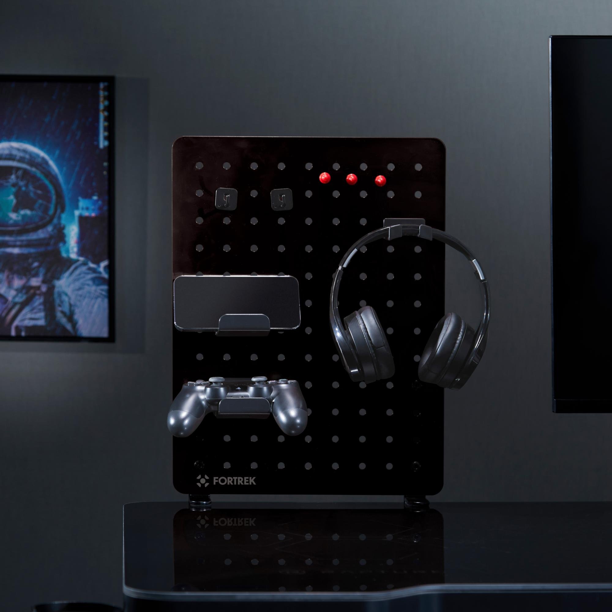 Pegboard Gamer Painel Organizador Fortrek Grid Space 42x48 Preto - Imagem 3