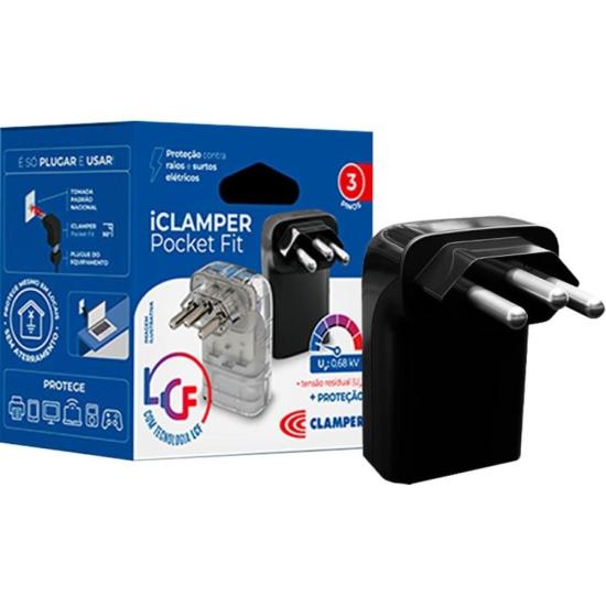 Protetor Contra Surtos DPS 3P 20A Pocket Fit Clamper Preto - Imagem 5