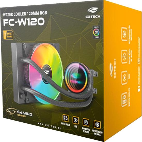 Water Cooler C3Tech FC-W120RGB Preto - Imagem 3