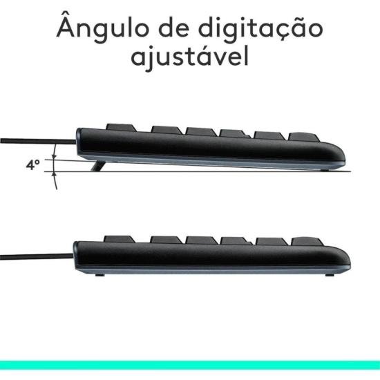 Kit Teclado e Mouse Com Fio USB Logitech MK120 Preto - Imagem 3