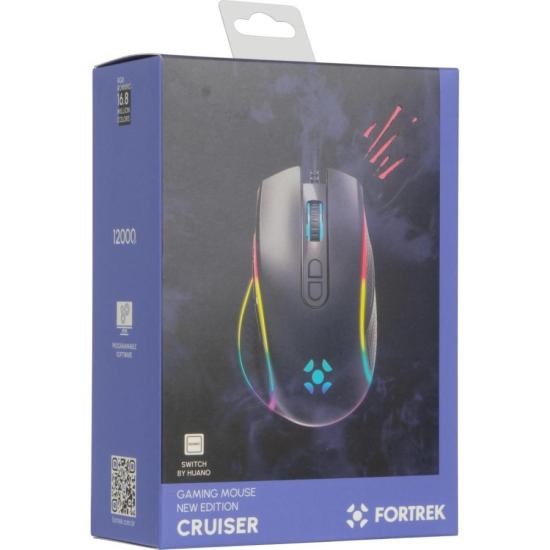 Mouse Gamer Fortrek Cruiser New Edition 12000 Dpi RGB Preto - Imagem 5