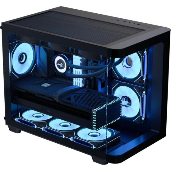 Gabinete Gamer Aerocool ATX P300C Preto Lateral Vidro - Imagem 2