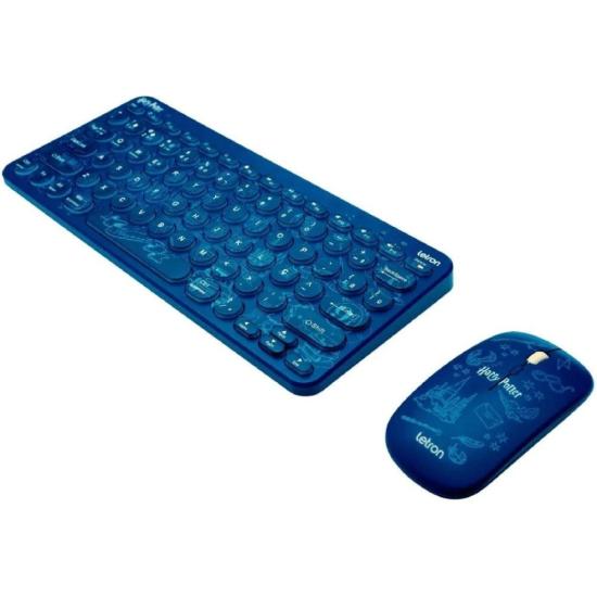 Kit Teclado e Mouse Sem Fio Letron Harry Potter Azul - Imagem 2