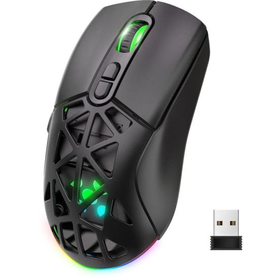 Mouse Gamer Sem Fio Wireless Fortrek Striker Air Preto - Imagem 6