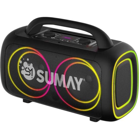Caixa de Som Sumay CSP1318 PowerBlack 150w Bluetooth Com Microfone Preta - Imagem 3