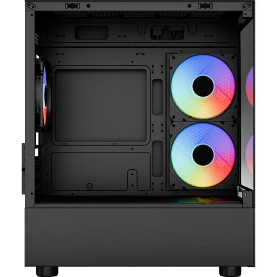 Gabinete Gamer Aerocool Viewport USB-C V1 Preto Lateral Vidro Temperado - Imagem 3