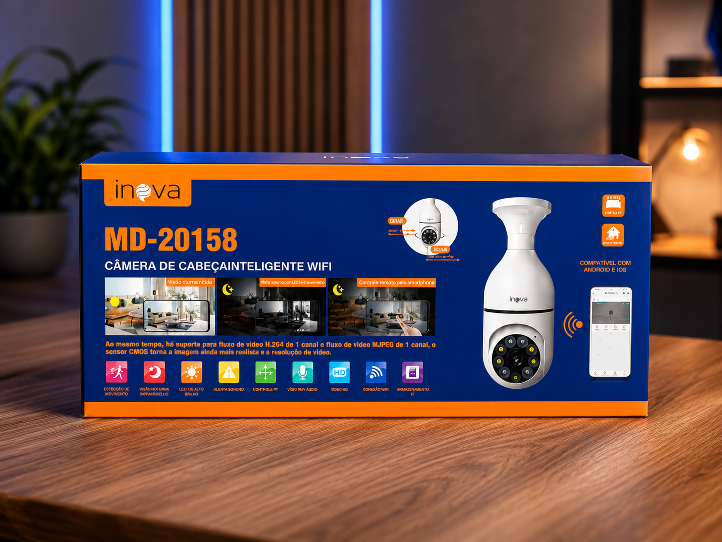 Câmera de Segurança WiFi - INOVA - MD-20158